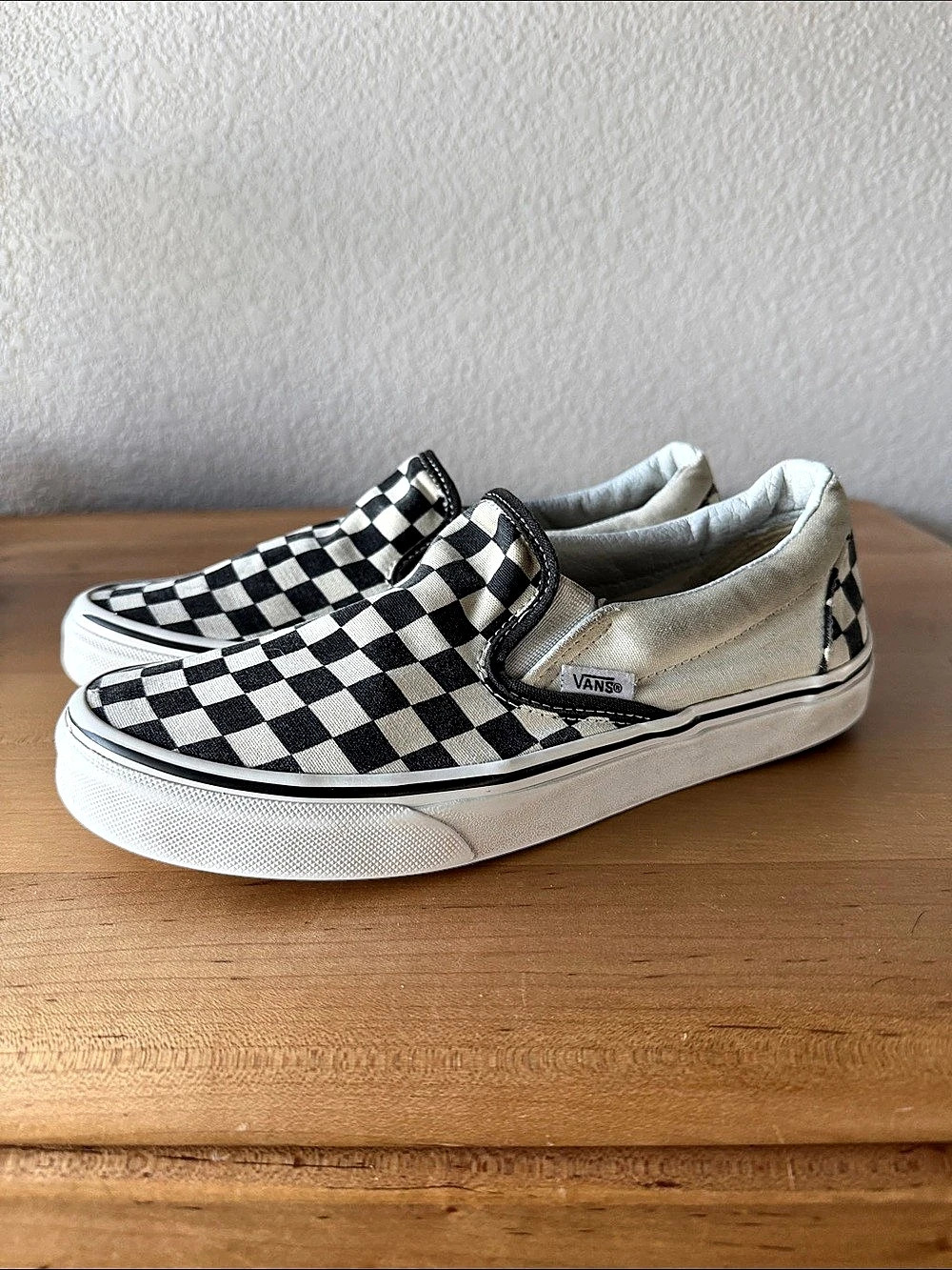 Vans Classic Slip-On Checkerboard Sneakers Black & White